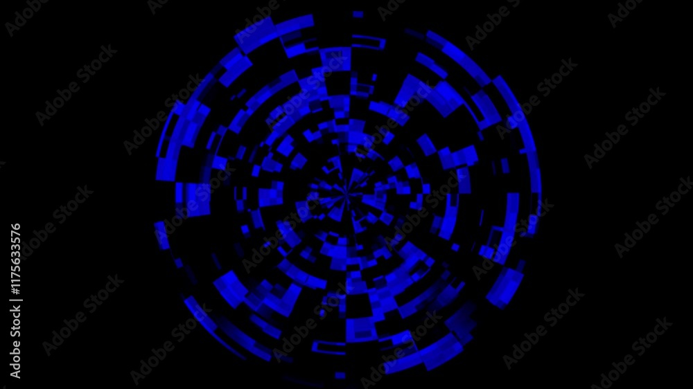 Abstract blue squares circular animation pattern. Blue square pattern loop Abstract blue squares circular animation pattern. Blue square pattern loop