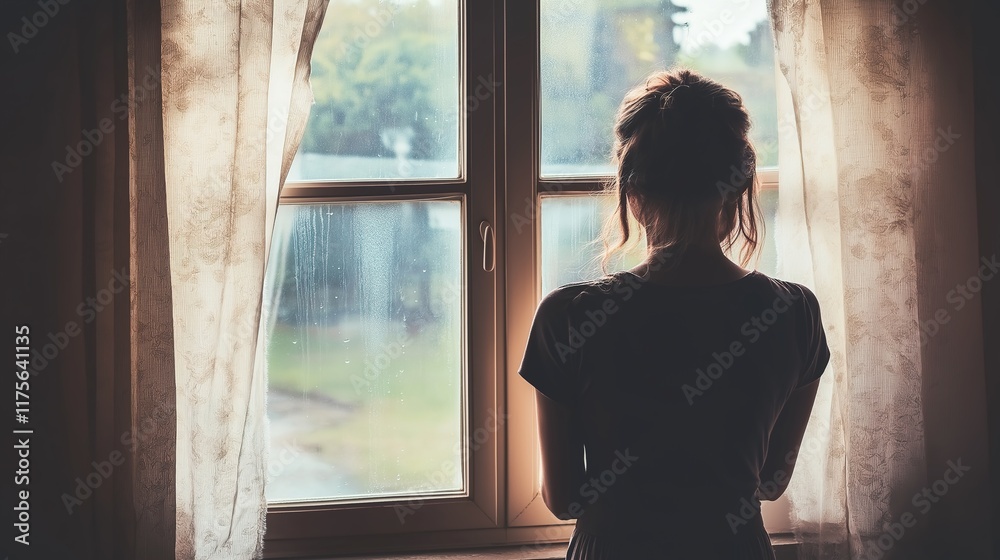 Single person gazing thoughtfully through a window, reflecting on solitude and introspection, capturing the essence of personal contemplation and inner peace. Single person gazing thoughtfully through a window, reflecting on solitude and introspection, capturing the essence of personal contemplation and inner peace.