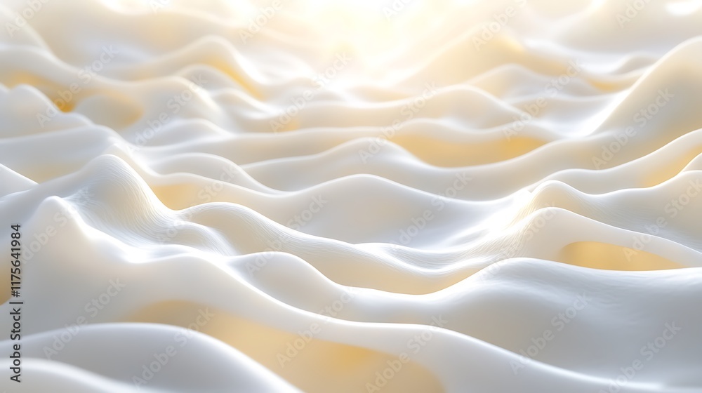 Fototapeta premium Artistic depiction of floating white foam in a peaceful radiant abstract background