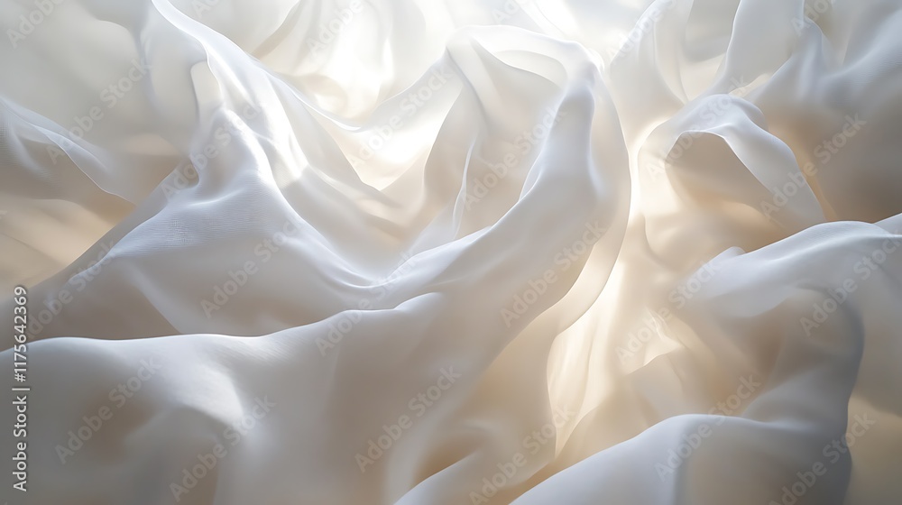 Obraz premium Radiant light abstract art featuring delicate white foam suspended in ethereal air