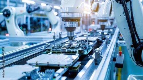 Robotic Arms Assembling Circuit Boards: A Glimpse into Automated Manufacturing
