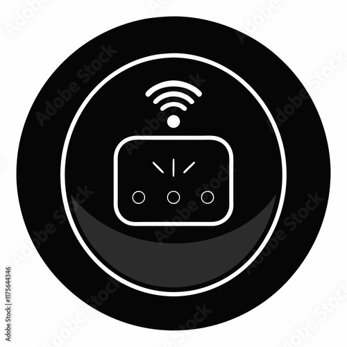 Smart Thermostat Silhouette Vector Art