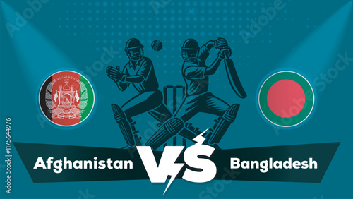 Afghanistan VS Bangladesh Match , Bangladesh Vs Afghanistan cricket match , Cricket match concept with creative illustration.eps