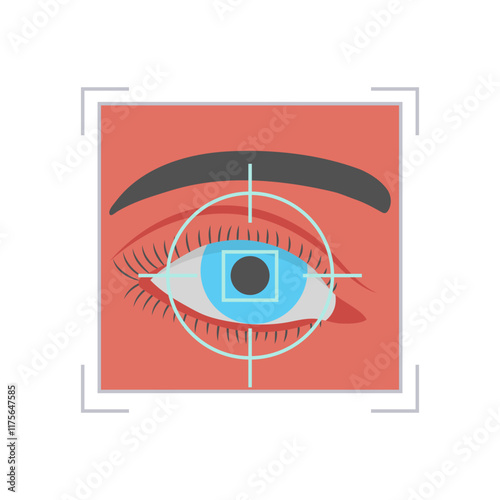 Retina ScanFlat Icon, Vector illustration