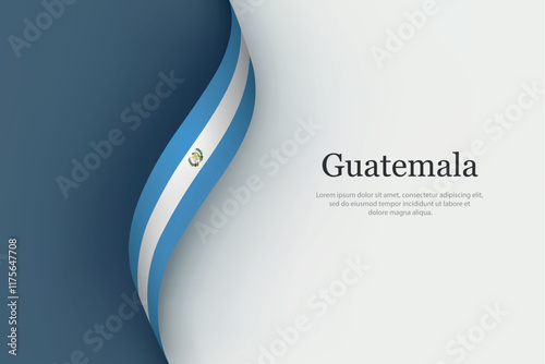 Guatemala flag on Waving ribbon