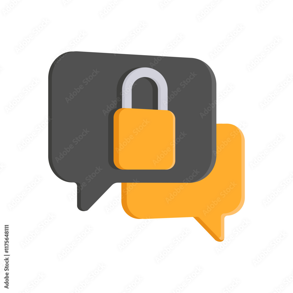 Conversation Security Flat Icon, Vector illustration Conversation Security Flat Icon, Vector illustration