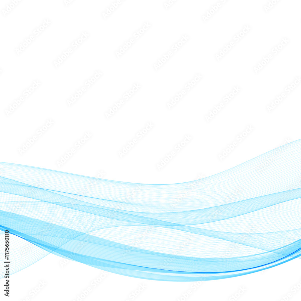 Obraz premium Blue wave pattern. Vector template. Abstract decor element. Eps 10