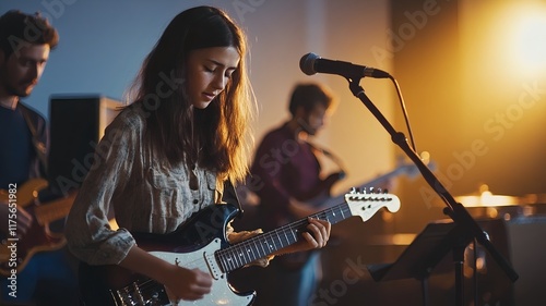 Wallpaper Mural Worship Band Performing on Stage in Modern Church Service Torontodigital.ca