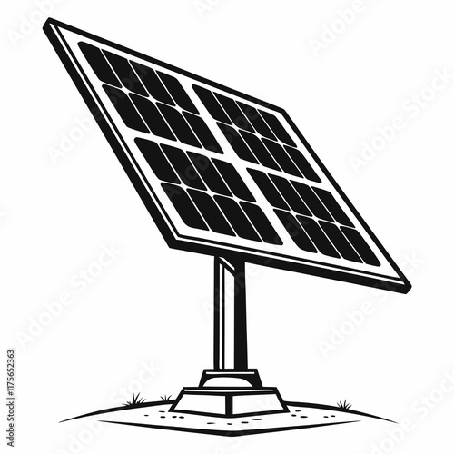 Solar Panel Silhouette Vector Art