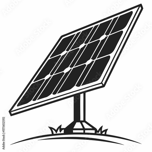 Solar Panel Silhouette Vector Art