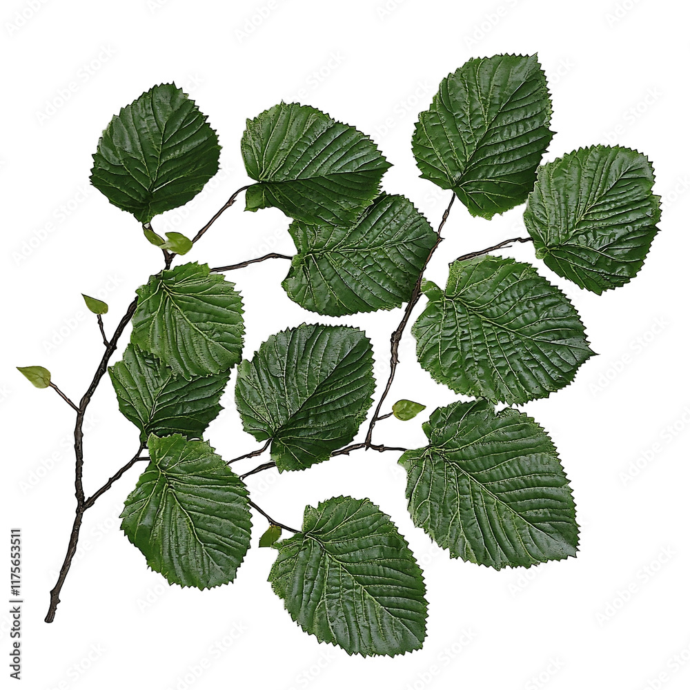 a branch of a tree with a green leaf and stem on a transparent background, PNG image, PNG file, Generative art. a branch of a tree with a green leaf and stem on a transparent background, PNG image, PNG file, Generative art.