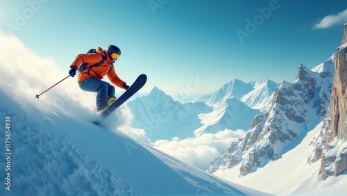 Extreme Skiing in the Alps photo