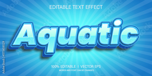 aquatic vector text effect with modern style design