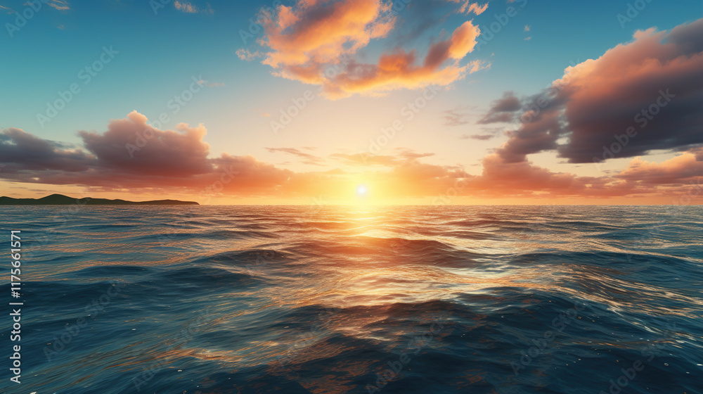 Fototapeta premium Stunning Sunset Over the Ocean
