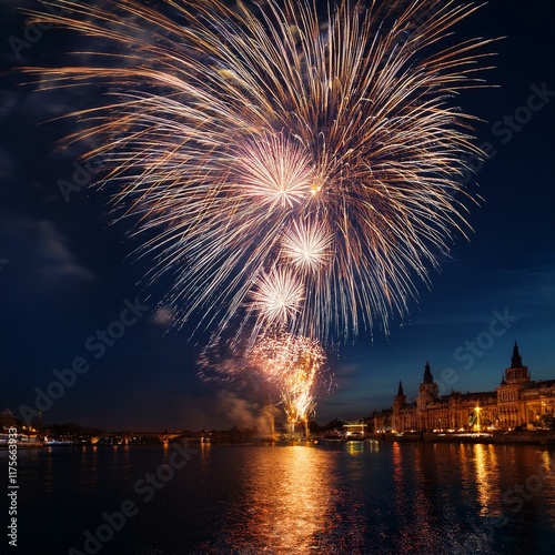 fireworks at night photo