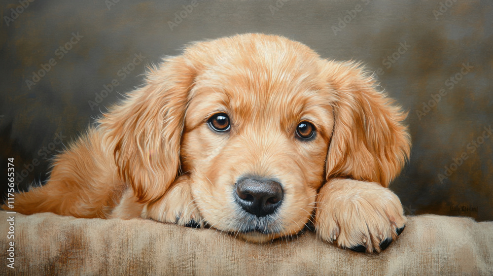 Adorable puppy portrait with soft fur detail Adorable puppy portrait with soft fur detail