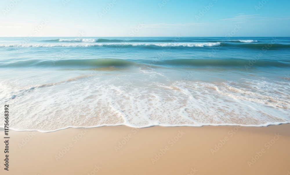 Tranquil beach scene with gentle waves Tranquil beach scene with gentle waves