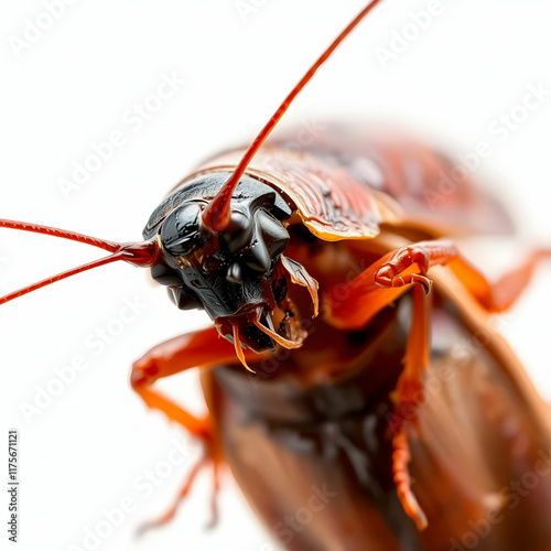 Cockroach carcass closeup on isolated background cockroach carcass closeup head