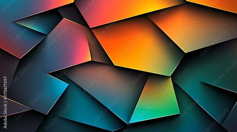 Fototapeta premium Abstract Colorful Geometric Polygonal Pattern Design