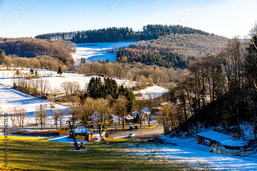 Kleine Winterwanderung an einem sonnigen Tag rund um die Wasserkuppe in der wunderschönen Rhön - Hessen - Deutschland photo