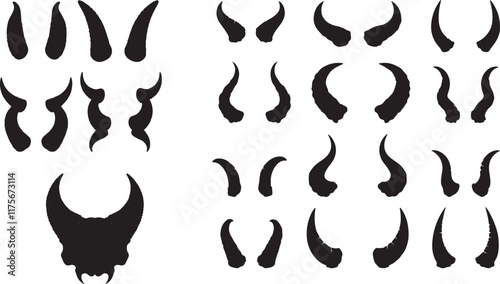 Devil Horns Silhouette for Halloween and Fantasy Designs