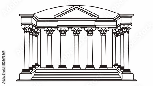 Architectural Masterpiece: Gazebo with Columns & Arches 2D Vector