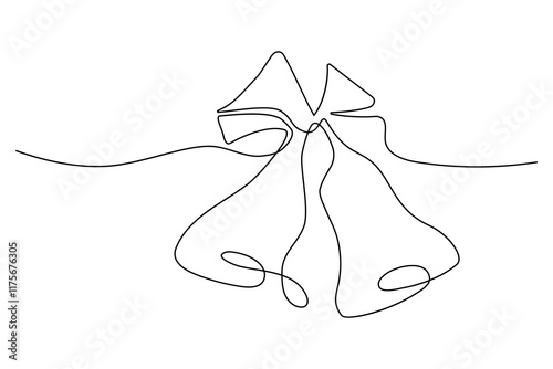 Elegant line art of intertwined ribbons and bows in minimalist style