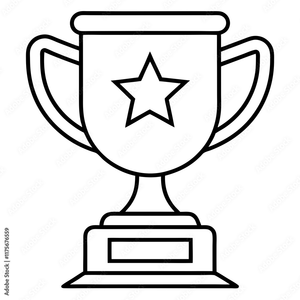 Trophy of Success Line Art Vector Design Trophy of Success Line Art Vector Design