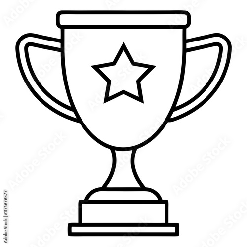 Trophy of Success Line Art Vector Design