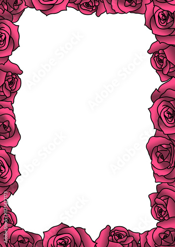  Pink Rose Border Frame