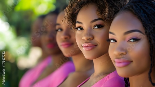 Women in pink jackets of Alpha Kappa Alpha Sorority celebrating legacy. Unity, empowerment and pride