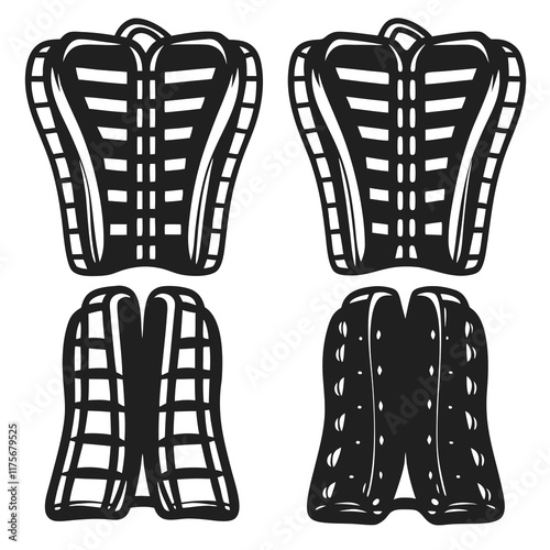 Hockey Goalie pads silhouette vector illustration