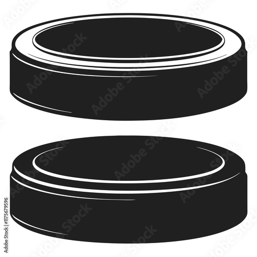 Hockey puck silhouette vector illustration