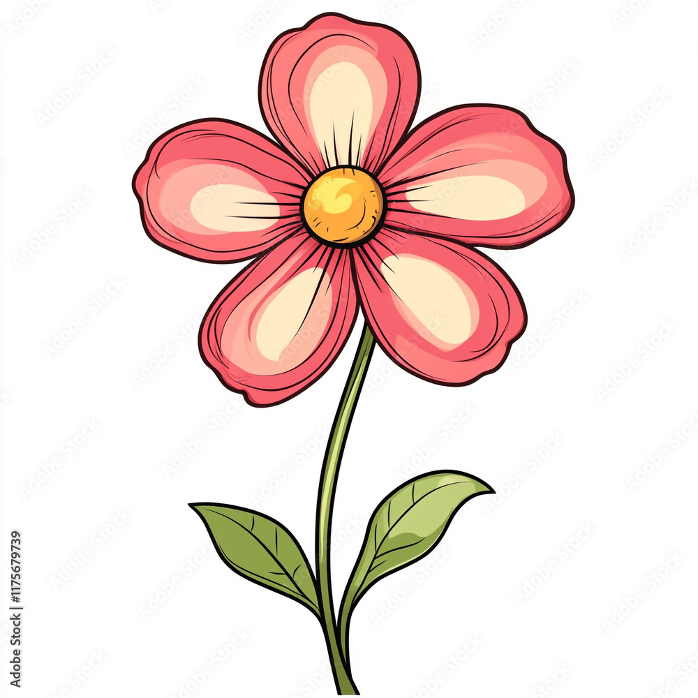 Beautiful Single Flower on White Beautiful Single Flower on White