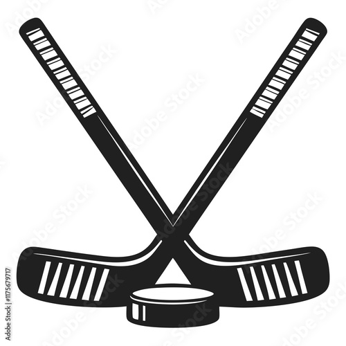 Hockey stick  silhouette vector illustration