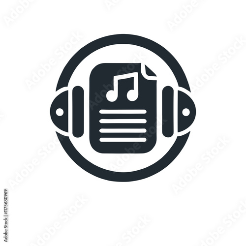 Headphones over a music sheet with notes representing listening to music
