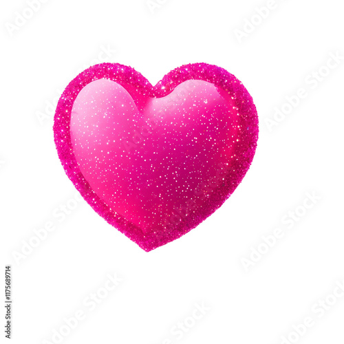 Pink heart with glitter