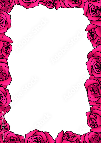 Pink Rose Border Frame ( Vibrant )