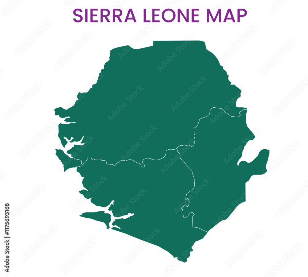 Obraz premium High detailed map of Sierra Leone. Outline map of Sierra Leone. Africa