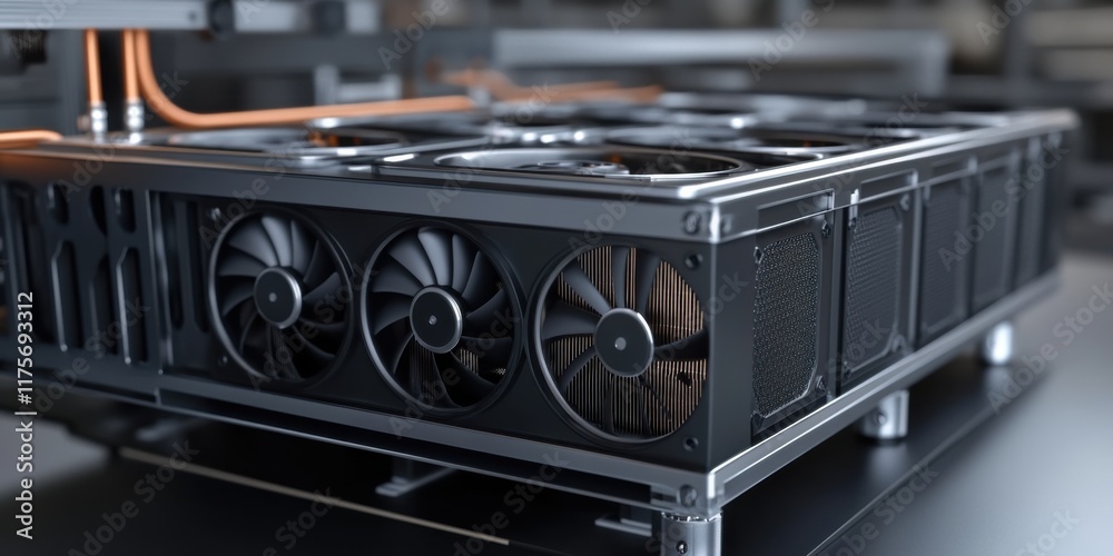 Obraz premium Scalable hybrid cooling solutions for data centers, combining air and liquid cooling with modular and flexible designs for dynamic needs.