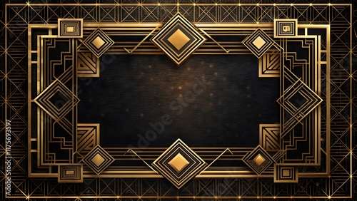 Premium Art Deco Wedding Invitation Border 