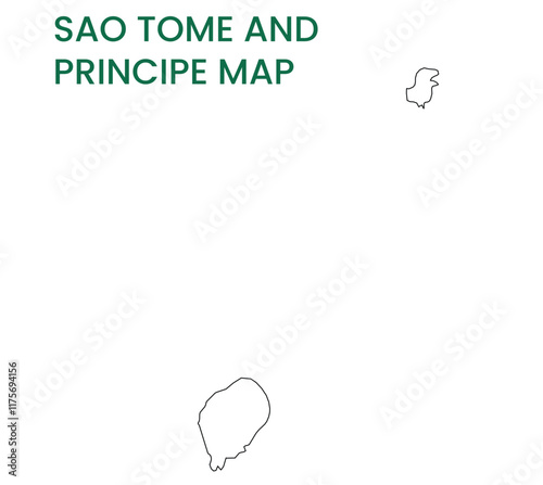 High detailed map of Sao Tome and Principe. Outline map of Sao Tome and Principe. Africa
