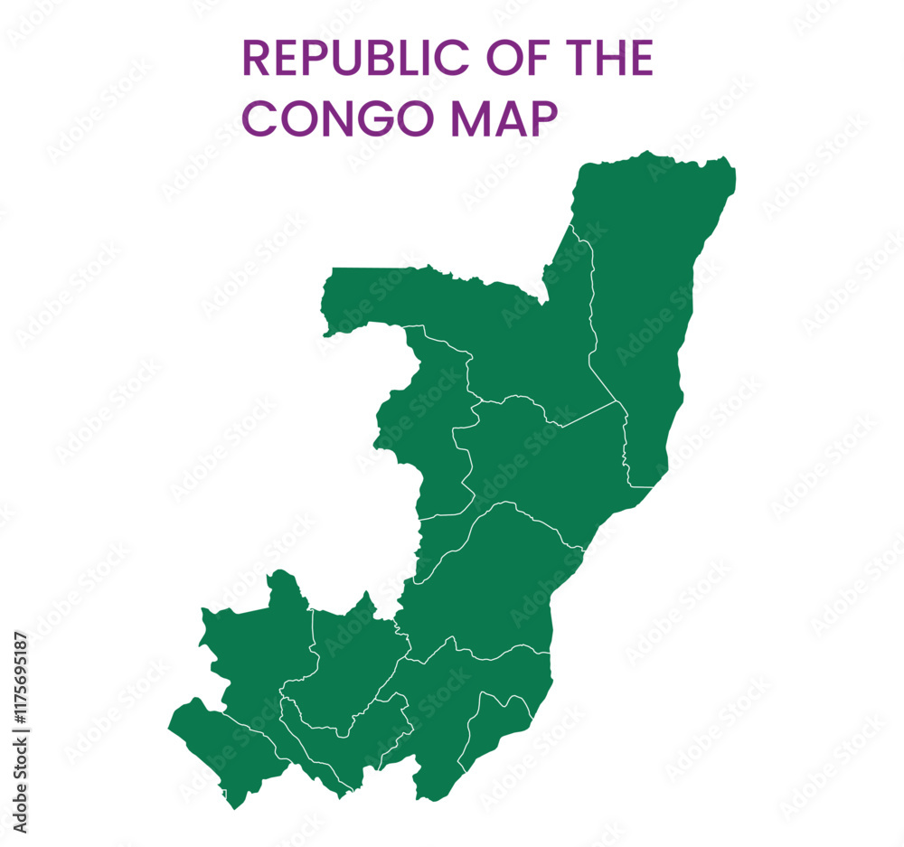 High detailed map of Republic of the Congo. Outline map of Republic of the Congo. Africa High detailed map of Republic of the Congo. Outline map of Republic of the Congo. Africa