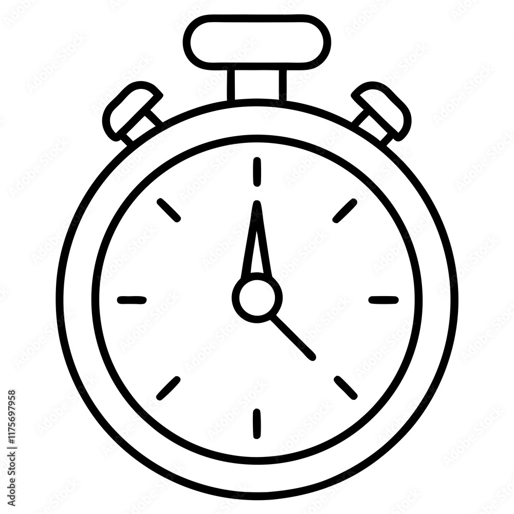 Minimalist Exam Timer Line Art Vector Minimalist Exam Timer Line Art Vector