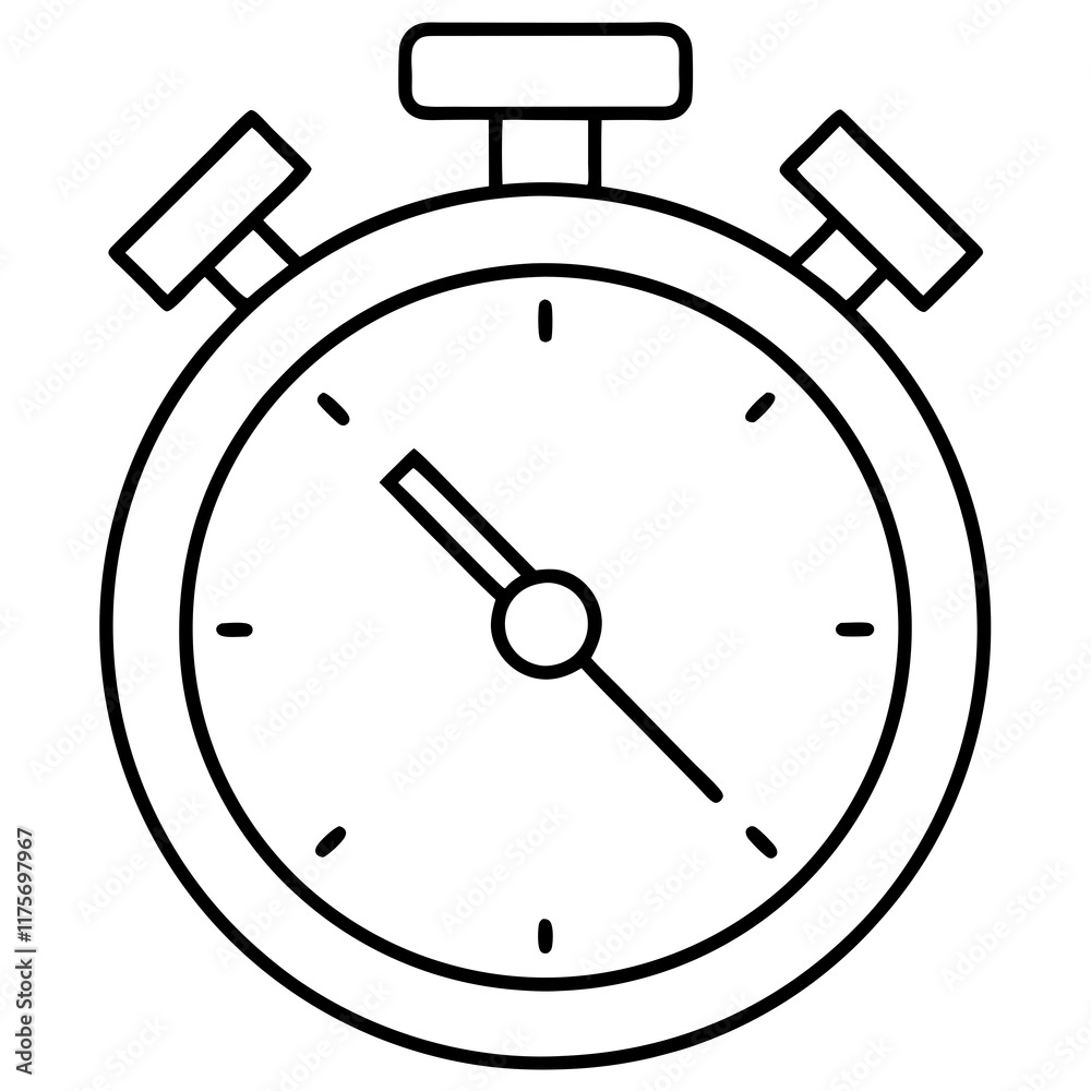Minimalist Exam Timer Line Art Vector Minimalist Exam Timer Line Art Vector