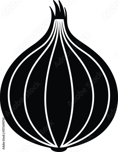 Onion silhouette vector illustration