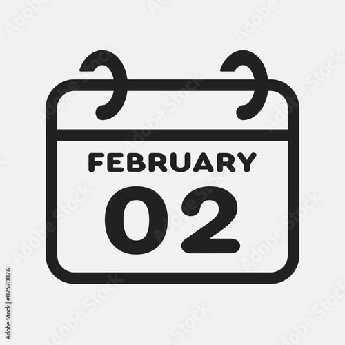Icon page calendar day - 2 February