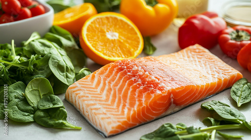 salmon fillet with vegetables