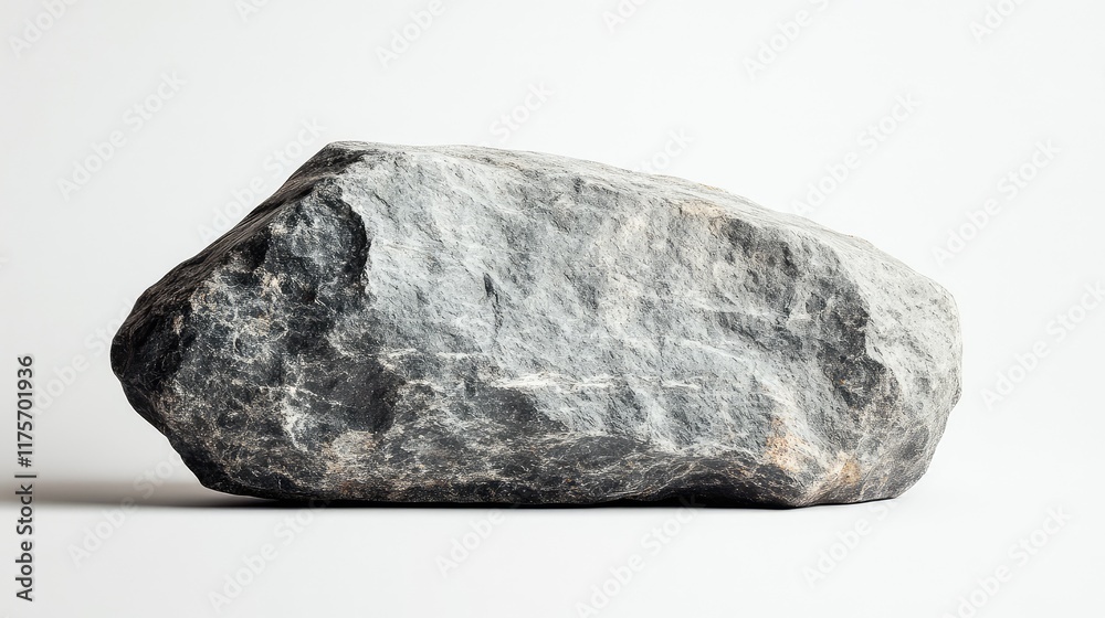 Large boulder photographed against a minimalist white background Large boulder photographed against a minimalist white background