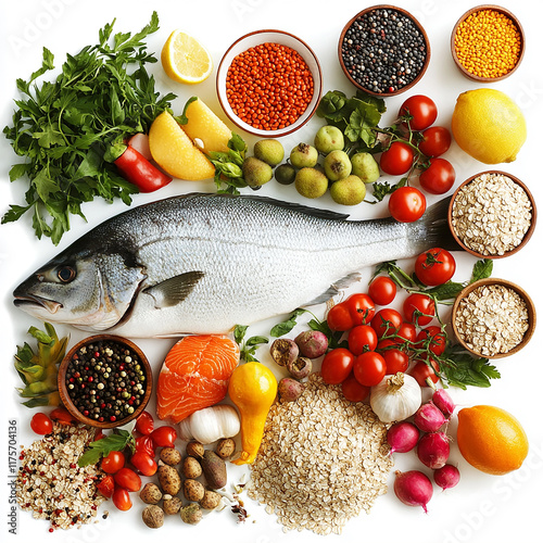 fresh fish with vegetables and spices